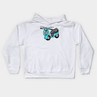 Turquoise scooter Kids Hoodie